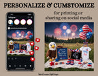 Land of the Free – July 4th Pregnancy Announcement Canva Template TailoredTreasuresDigitalDesigns™