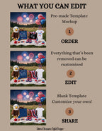 Land of the Free – July 4th Pregnancy Announcement Canva Template TailoredTreasuresDigitalDesigns™