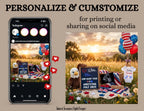 Red White Blue & Baby Too – July 4th Pregnancy Announcement Template, Fully Editable Canva Download TailoredTreasuresDigitalDesigns™