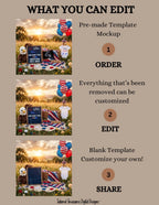 Red White Blue & Baby Too – July 4th Pregnancy Announcement Template, Fully Editable Canva Download TailoredTreasuresDigitalDesigns™