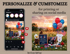 Sparks Are Flying – July 4th Firecracker Pregnancy Announcement Template - Fully Editable Canva Download TailoredTreasuresDigitalDesigns™