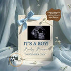 It's A Boy, Minimalist Photo Boy Digital Gender Reveal, Customizable Personalized Editable Template TailoredTreasuresDigitalDesigns™