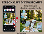 Jungle Animal Boy Baby Reveal Digital Editable Template, Instant Download Canva Template TailoredTreasuresDigitalDesigns™