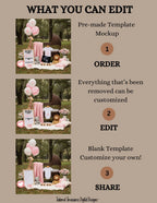 Jungle Animal Girl Baby Reveal Digital Editable Template, Instant Download Canva Template TailoredTreasuresDigitalDesigns™