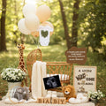 Digital Pregnancy Announcement, Wild One Coming, Customizable Jungle Animals Themed, Editable Details Template - TailoredTreasuresDigitalDesigns™