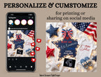 Just An All American Girl Pregnancy Announcement Template | Patriotic Themed | Fully Editable Canva Digital Download TailoredTreasuresDigitalDesigns™