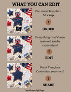 Just An All American Girl Pregnancy Announcement Template | Patriotic Themed | Fully Editable Canva Digital Download TailoredTreasuresDigitalDesigns™