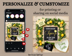 Our Main Squeeze is on the way, Digital Pregnancy Announcement, Customizable Lemons Fruit Themed, Canva Instant Download Editable Template - TailoredTreasuresDigitalDesigns™