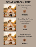 Adding A Little Turkey, Fall Turkey Digital Pregnancy Announcement, Autumn Boho Themed, Instant Download Template TrendyCustomApparel™