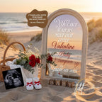 Digital Valentine's Pregnancy Announcement, Unexpected Baby, Customizable February Themed, Personalized Editable Template TailoredTreasuresDigitalDesigns™