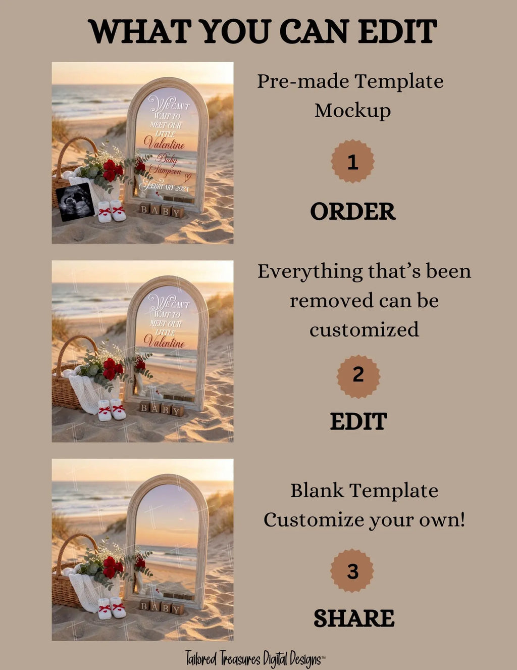 Digital Valentine's Pregnancy Announcement, Unexpected Baby, Customizable February Themed, Personalized Editable Template TailoredTreasuresDigitalDesigns™