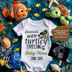 Finding Nemo Turtle Baby Reveal Digital Editable Template, Disney Canva Instant Download