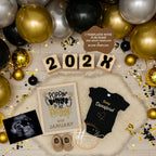 New Years Party Poppin Bottles Baby Reveal Digital Editable Template, Gender Neutral Canva Template TailoredTreasuresDigitalDesigns™