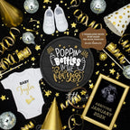 New Years Poppin Bottles Baby Reveal Digital Editable Template, Gender Neutral Canva Template TailoredTreasuresDigitalDesigns™