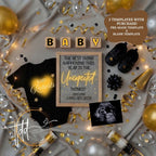 Unexpected Baby Reveal Digital Editable Template, Gender Neutral Canva Instant Download