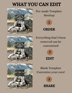 Digital Our Next Great Adventure Pregnancy Announcement, Customizable Mountains Themed, Editable Details Template - TailoredTreasuresDigitalDesigns™
