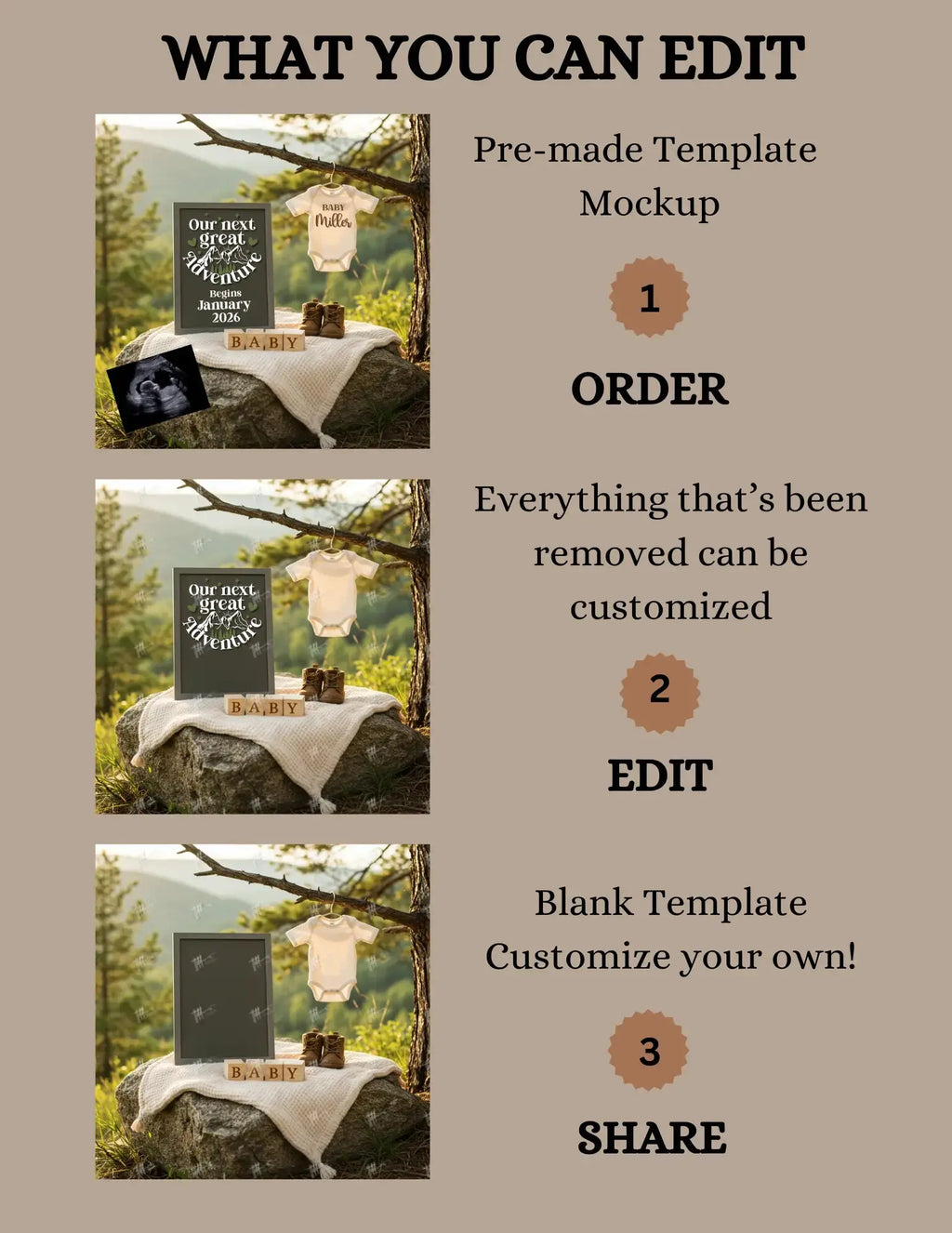 Our Next Great Adventure Digital Pregnancy Announcement, Gender Neutral Customizable Outdoors Editable Template - TailoredTreasuresDigitalDesigns™