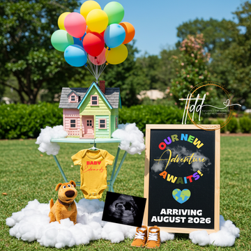 Digital Pregnancy Announcement, Our New Adventure Awaits, Disney Pixar Up Inspired Themed, Personalized Editable Template TailoredTreasuresDigitalDesigns™