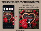 Valentine’s Day Sweetest Baby Reveal Digital Editable Template, Personalized Canva Instant Download TailoredTreasuresDigitalDesigns™