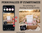 Pink Rose Baby Girl Pregnancy Announcement Template | Rustic Boho Editable Digital Download TailoredTreasuresDigitalDesigns™