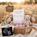 Pink Rose Baby Girl Pregnancy Announcement Template | Rustic Boho Editable Digital Download TailoredTreasuresDigitalDesigns™