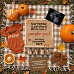Our Family is Getting a Little More Pumpkin Spice, Fall Pumpkin Digital Pregnancy Announcement, Autumn Instant Download Editable Template TrendyCustomApparel™