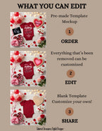 Digital Valentine's Pregnancy Announcement, Angel Baby Adding More Love, Customizable February Themed, Personalized Editable Template TailoredTreasuresDigitalDesigns™