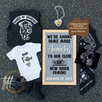 Digital Pregnancy Announcement, Harley Davidson, Motorcycle Customizable Sons of Anarchy Themed, Personalized Editable Template TailoredTreasuresDigitalDesigns™