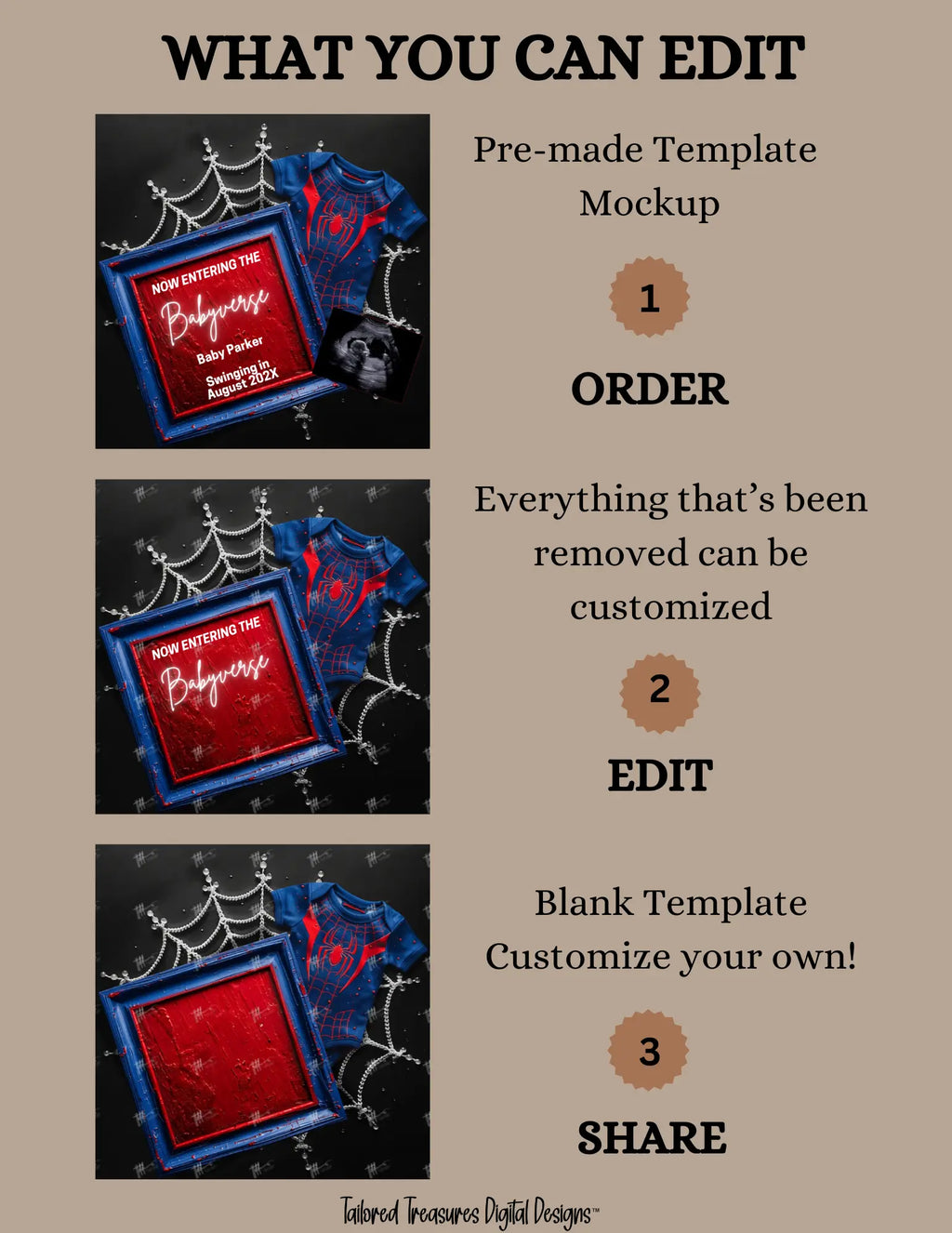 Now Entering the Babyverse, Spiderman Digital Pregnancy Announcement, Gender Neutral, Customizable Superhero Canva Instant Download Editable Template TailoredTreasuresDigitalDesigns™