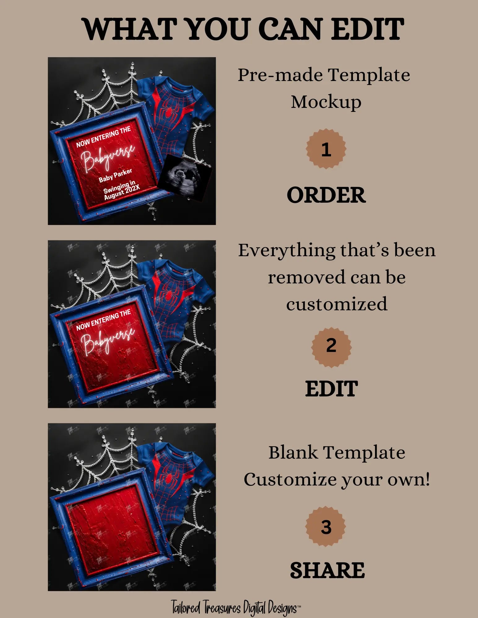 Now Entering the Babyverse, Spiderman Digital Pregnancy Announcement, Gender Neutral, Customizable Superhero Canva Instant Download Editable Template TailoredTreasuresDigitalDesigns™