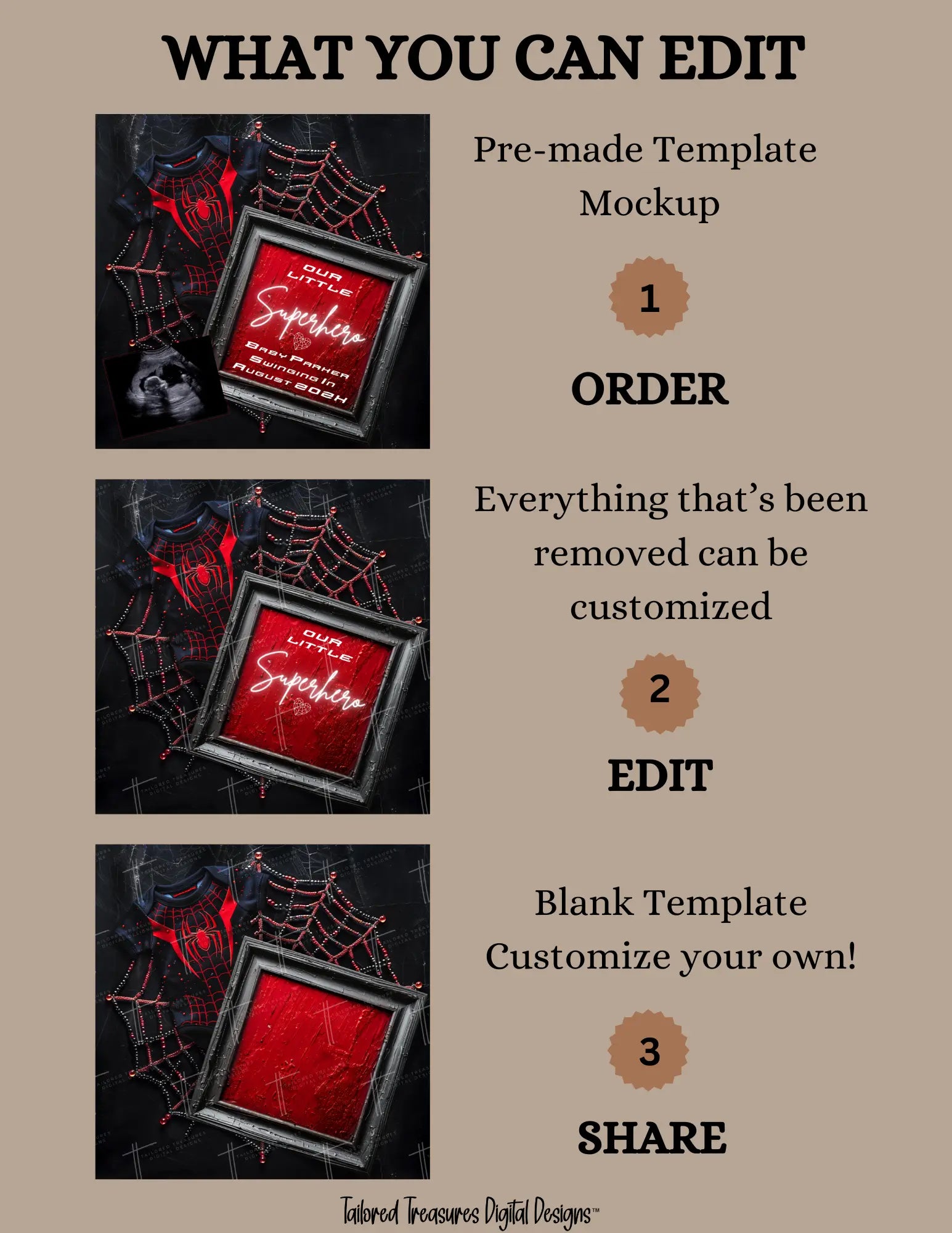 Spiderman Superhero Pregnancy Announcement Template | Fully Editable Canva Digital Download TailoredTreasuresDigitalDesigns™