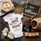 Spill the Beans Pregnancy Announcement Template | Funny Coffee Baby Reveal | Editable Canva Digital Download TailoredTreasuresDigitalDesigns™