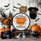 We've Been Keeping a Spooky Little Secret, Halloween Digital Pregnancy Announcement, Customizable Editable Template, Gender Neutral Baby Reveal - TailoredTreasuresDigitalDesigns™