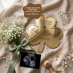 St. Patrick's Day Pregnancy Announcement Template | We Are Adding a Little Luck | Gold Shamrock Sign | Editable Canva Digital Download TailoredTreasuresDigitalDesigns™