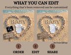 Digital Seashell Pregnancy Announcement, Baby Surname, Customizable Beach Themed, Personalized Editable Template TailoredTreasuresDigitalDesigns™
