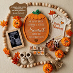 Digital Pregnancy Announcement, Secret Pregnancy Reveal, Customizable Fall Themed, Personalized Editable Template TailoredTreasuresDigitalDesigns™