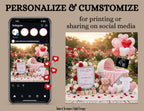 It's a Girl Pregnancy Announcement Template | Valentine Floral Editable Canva TailoredTreasuresDigitalDesigns™