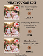 It's a Girl Pregnancy Announcement Template | Valentine Floral Editable Canva TailoredTreasuresDigitalDesigns™