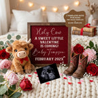Valentine's Day Pregnancy Announcement Template, Holy Cow We're Having a Baby, Canva Editable, Gender Neutral, Instant Digital Download TailoredTreasuresDigitalDesigns™
