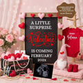 Digital Valentine's Pregnancy Announcement, A Little Surprise, Customizable February Themed, Personalized Editable Template TailoredTreasuresDigitalDesigns™