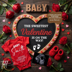 Valentine’s Day Sweetest Baby Reveal Digital Editable Template, Personalized Canva Instant Download TailoredTreasuresDigitalDesigns™