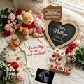 Poohfectly in Love & Expecting – Winnie the Pooh Valentine's Pregnancy Announcement Canva Template TailoredTreasuresDigitalDesigns™