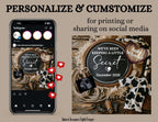 Digital Western Pregnancy Announcement, We've Been Keeping a Little Secret, Customizable Rodeo Themed, Personalized Editable Template TailoredTreasuresDigitalDesigns™