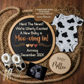 Digital Farm Animal Cow Pregnancy Announcement, Herd The Big News, Customizable Western Themed, Personalized Editable Template TailoredTreasuresDigitalDesigns™