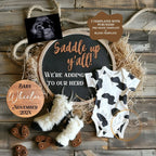 Western Herd Baby Reveal Digital Editable Template, Cowboy Themed Canva Template TailoredTreasuresDigitalDesigns™
