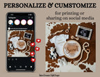 Digital Cow Print Pregnancy Announcement, We've Been Keeping a Little Secret, Customizable Western Themed, Personalized Editable Template TailoredTreasuresDigitalDesigns™