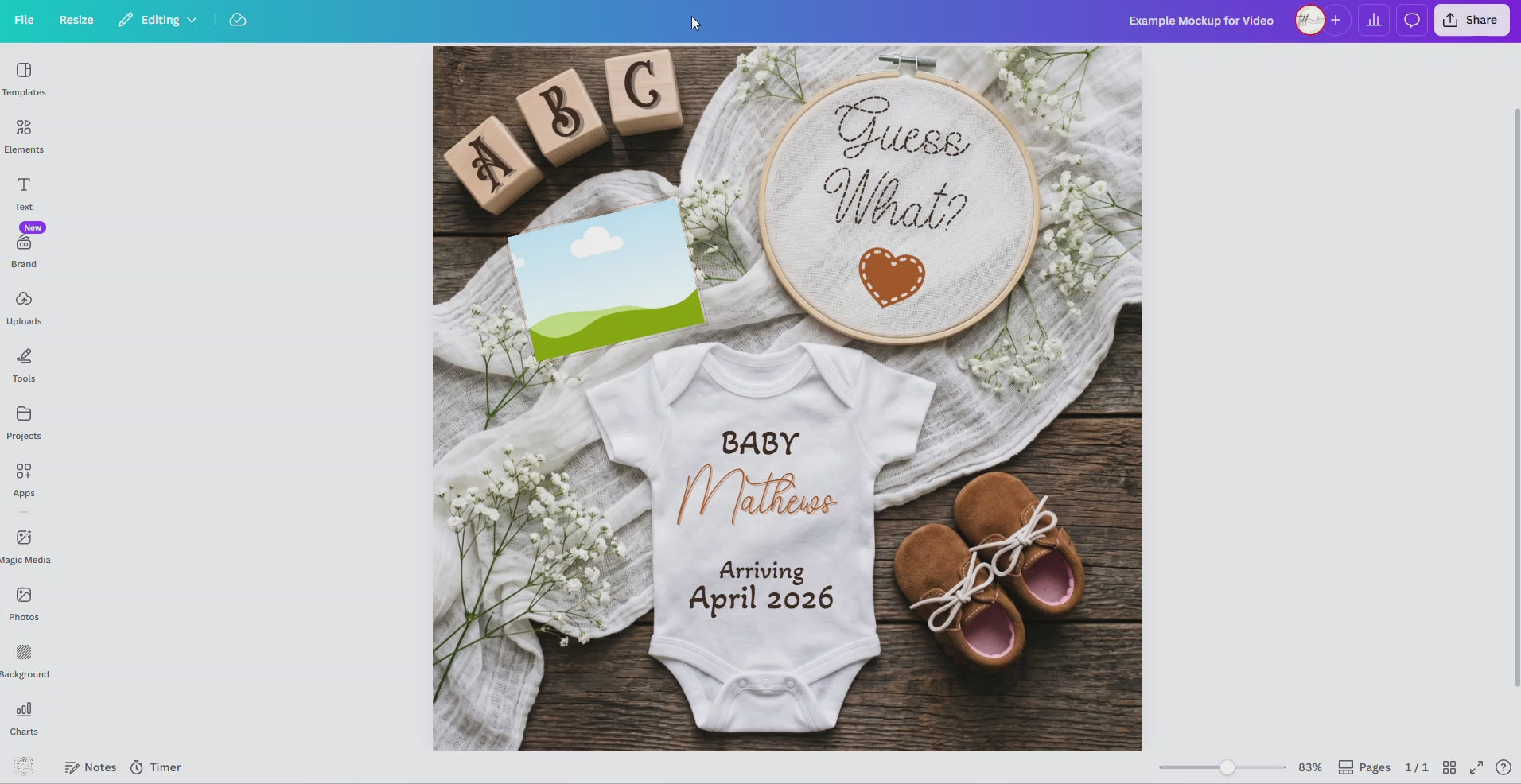 Elf on the Shelf Baby Reveal Christmas Digital Editable Template, Canva Download